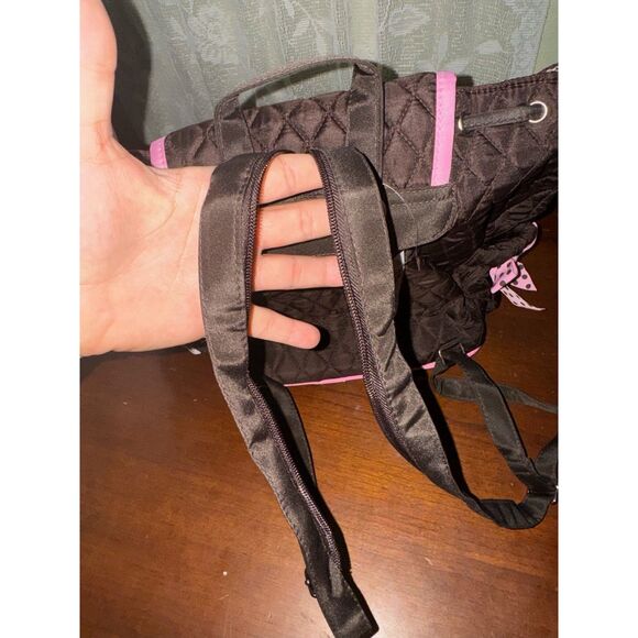 Belvah NWT Quilted Backpack with 1 or 2 Straps Brown and Pink - Picture 3 of 15